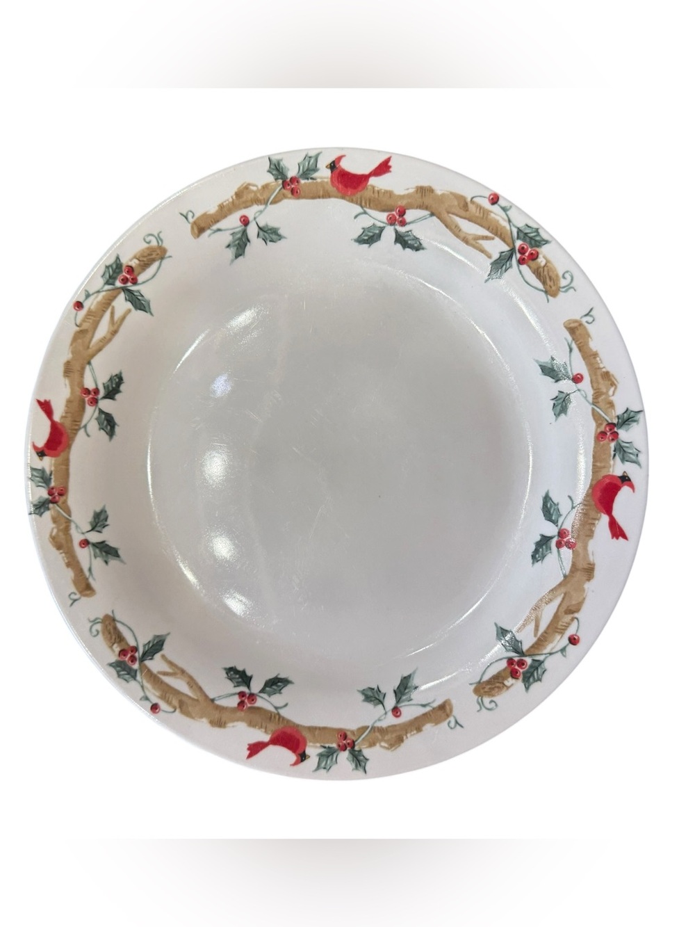 Home Essentials Woodland Celebration Cardinal Christmas Plates Set of 4